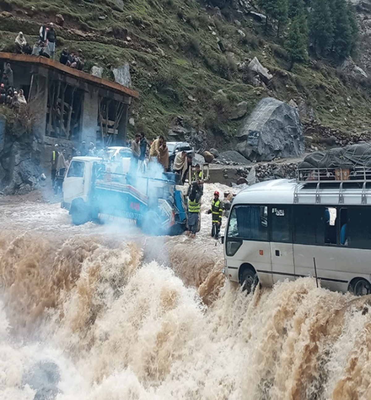 District Swat Floods & Submerged Bridge