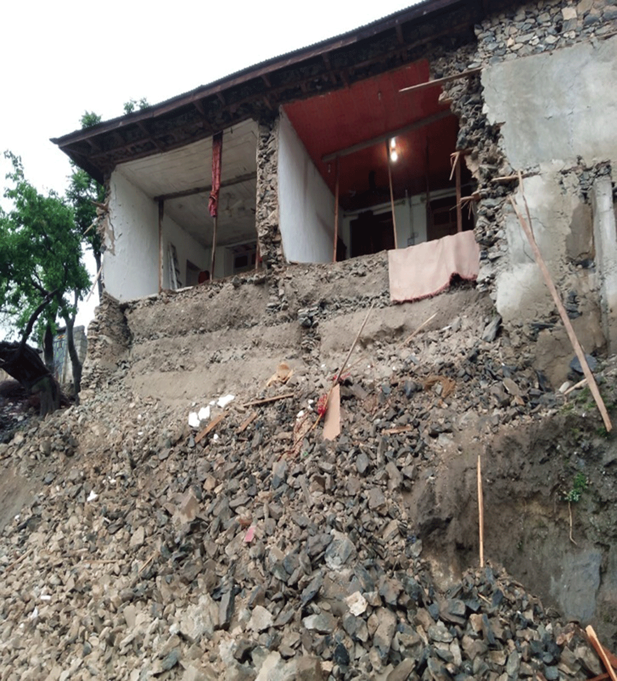 Damage to House in Landslide