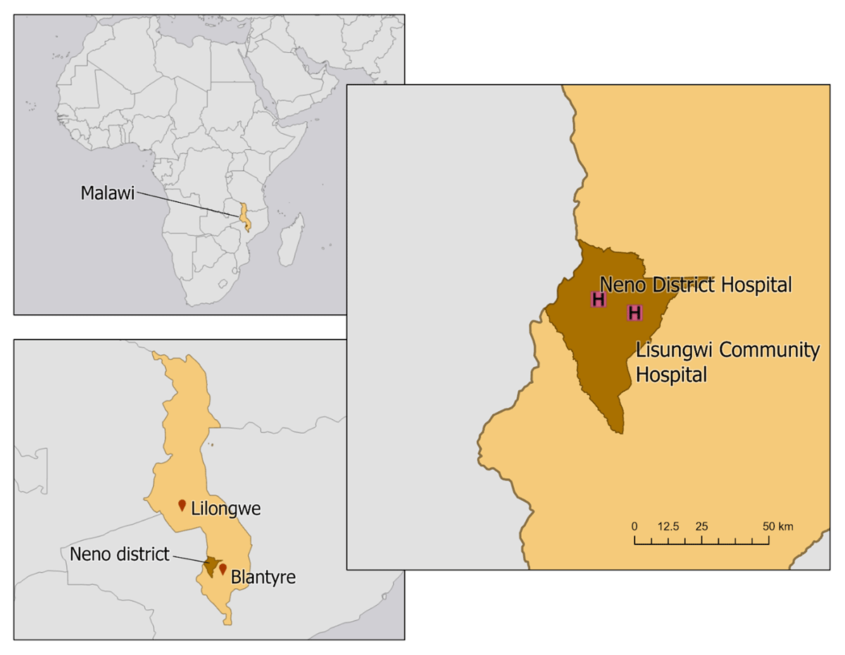 Neno Map displaying PEN-Plus clinic locations