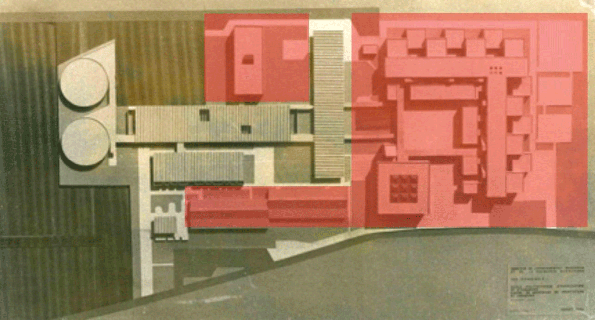 EPAU extension project (1974–1988). Top view model. Project II (1974–1988)