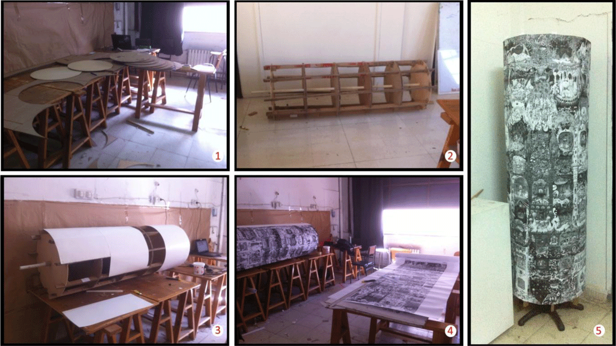 Main stages in the physical reconstruction of the cylinder. Algiers Higher School of Fine-arts, 2019