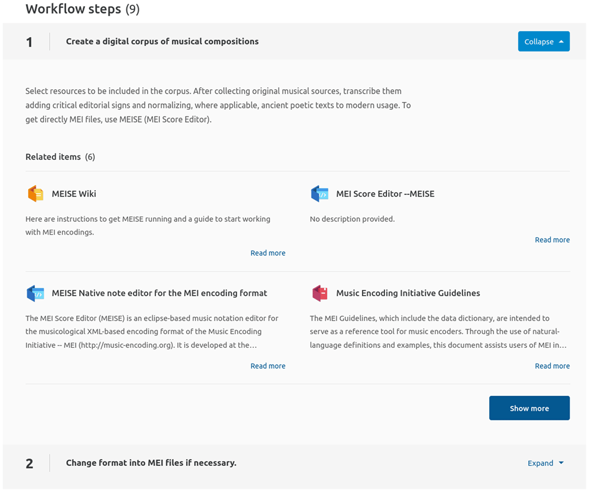 illustrates screenshot of a workflow and its steps in the SSH Open Marketplace