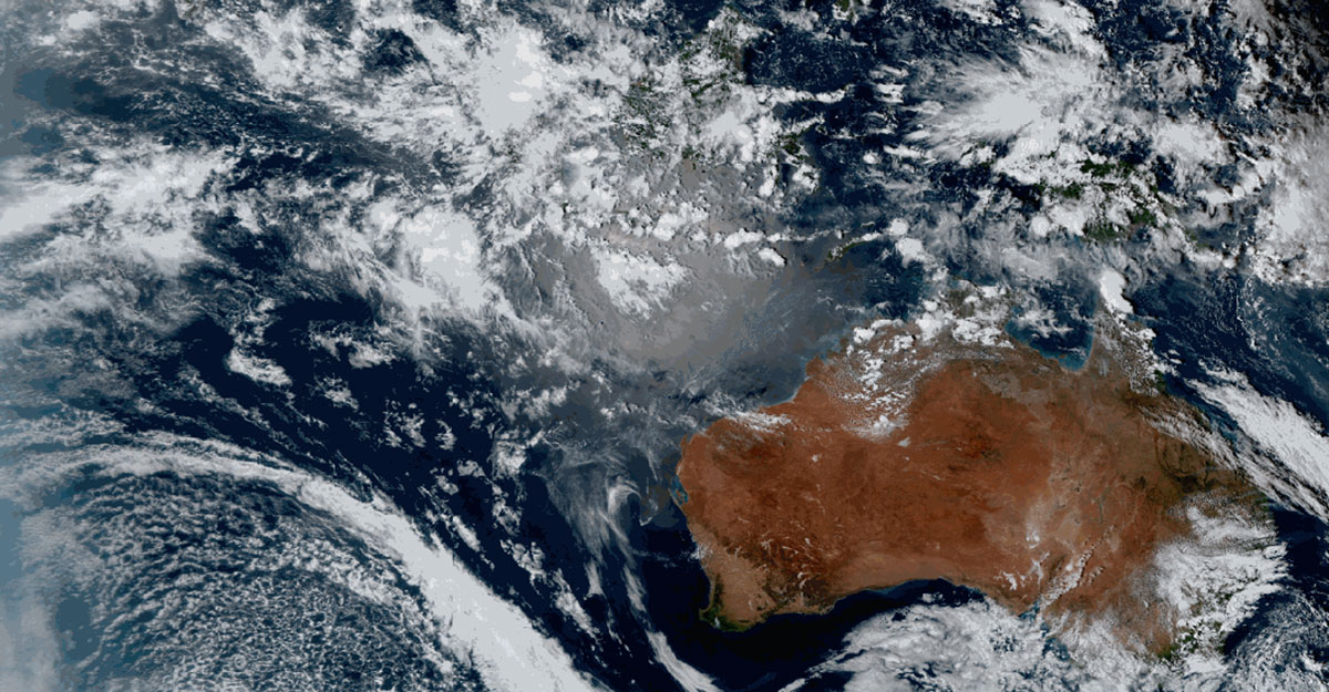 Natural view above Australia from the Himawari Satellite