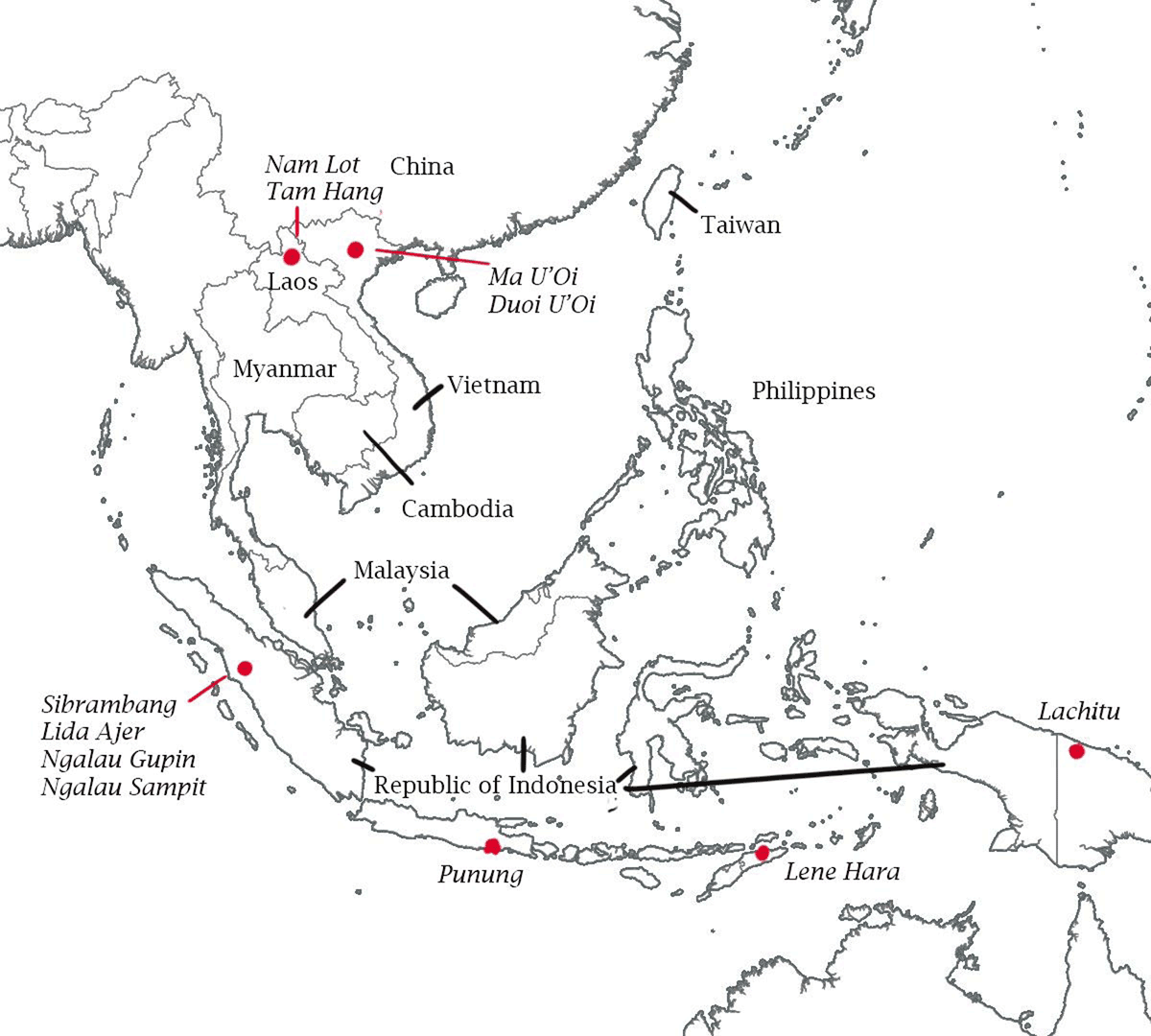 The distribution of shell fishhooks in southern Wallacea