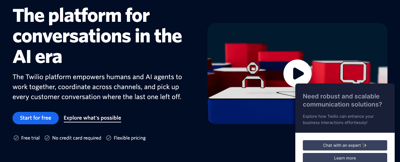 Twilio — where you'll do this