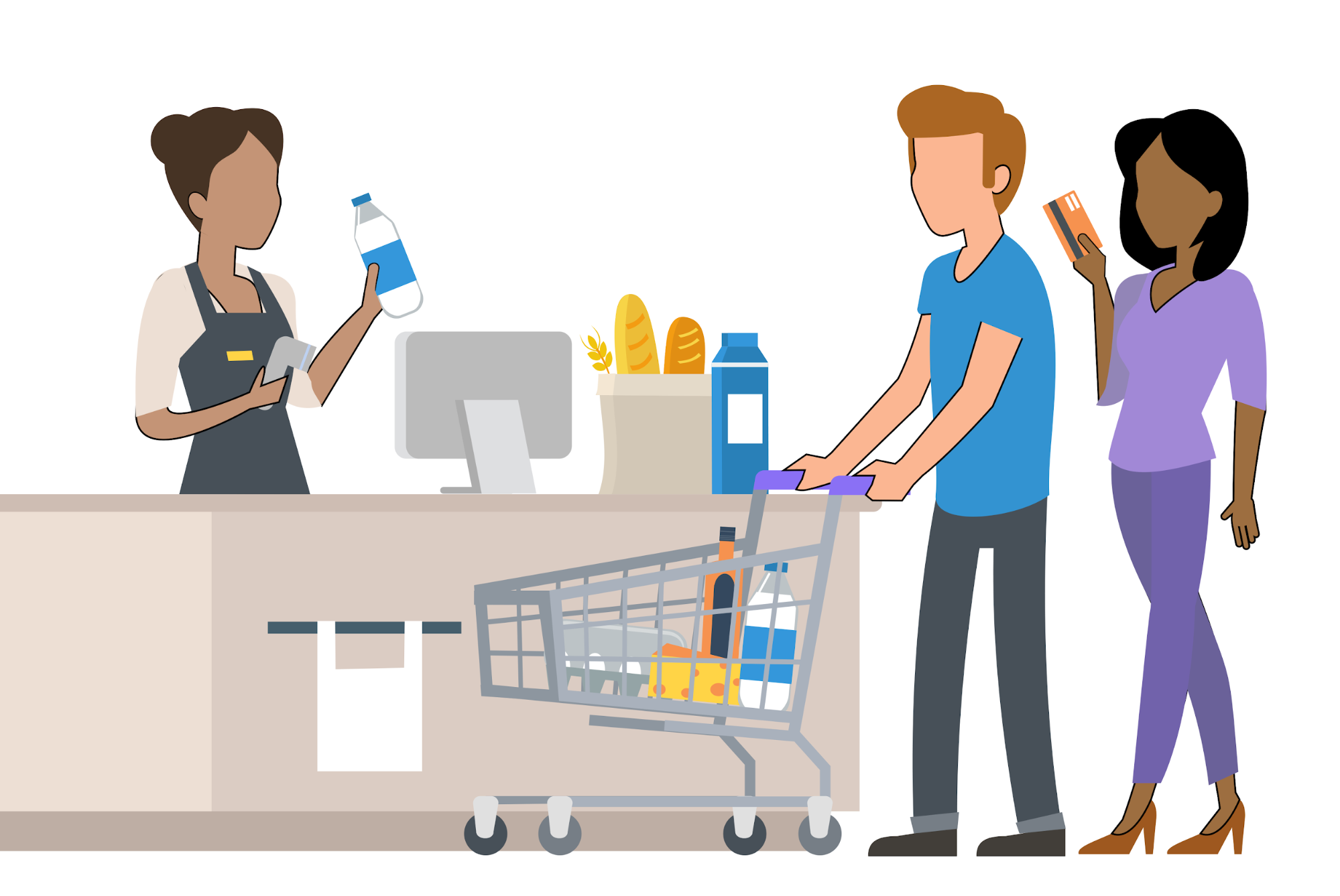 clipart of a cashier