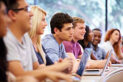 College students during a lecture.