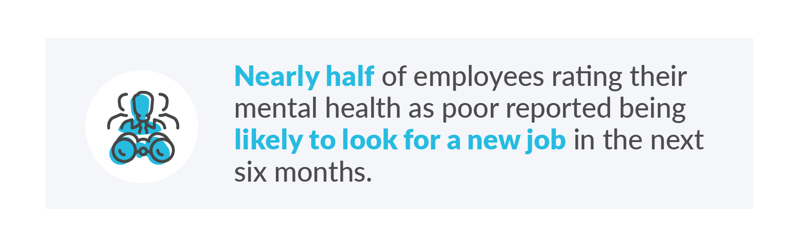 An infographic calling out those seeking a new job due to mental health.