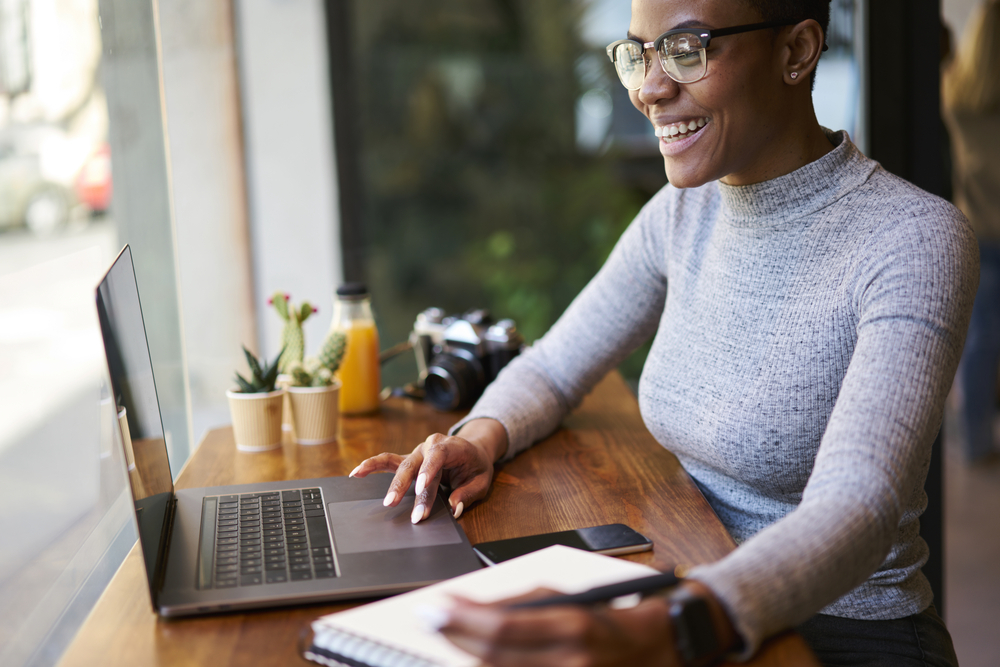 A writer working remotely.