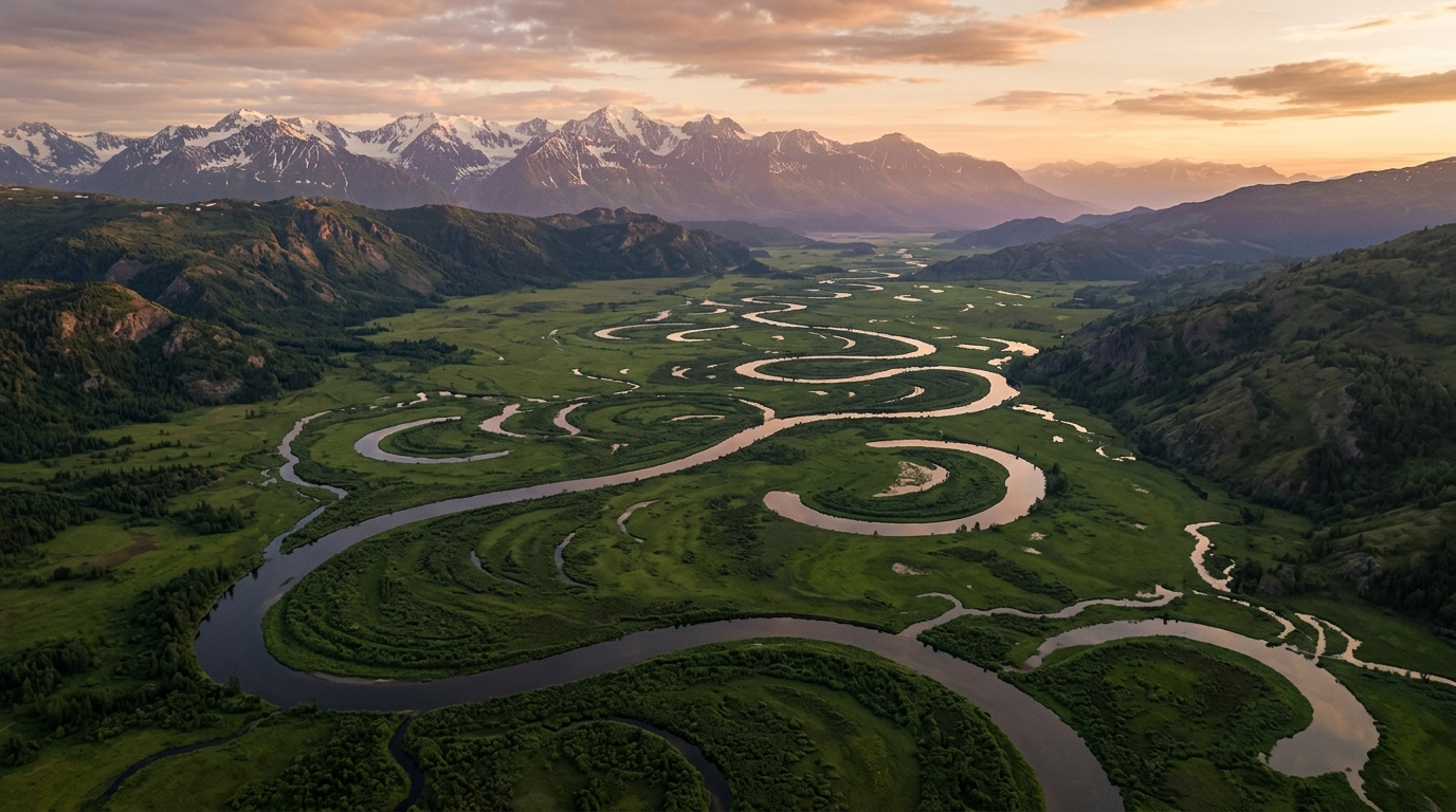 Rivers: Erosion, Transport, Deposition & Floods — illustration