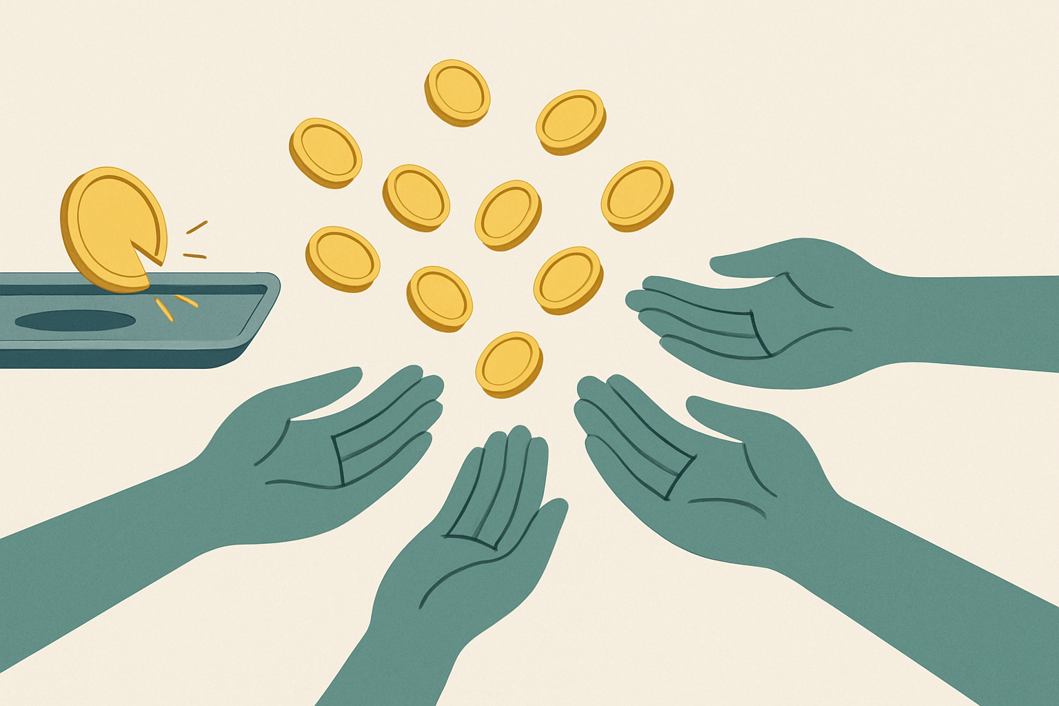 Fair Share Exchange: Dividing Decimals by Regrouping — illustration