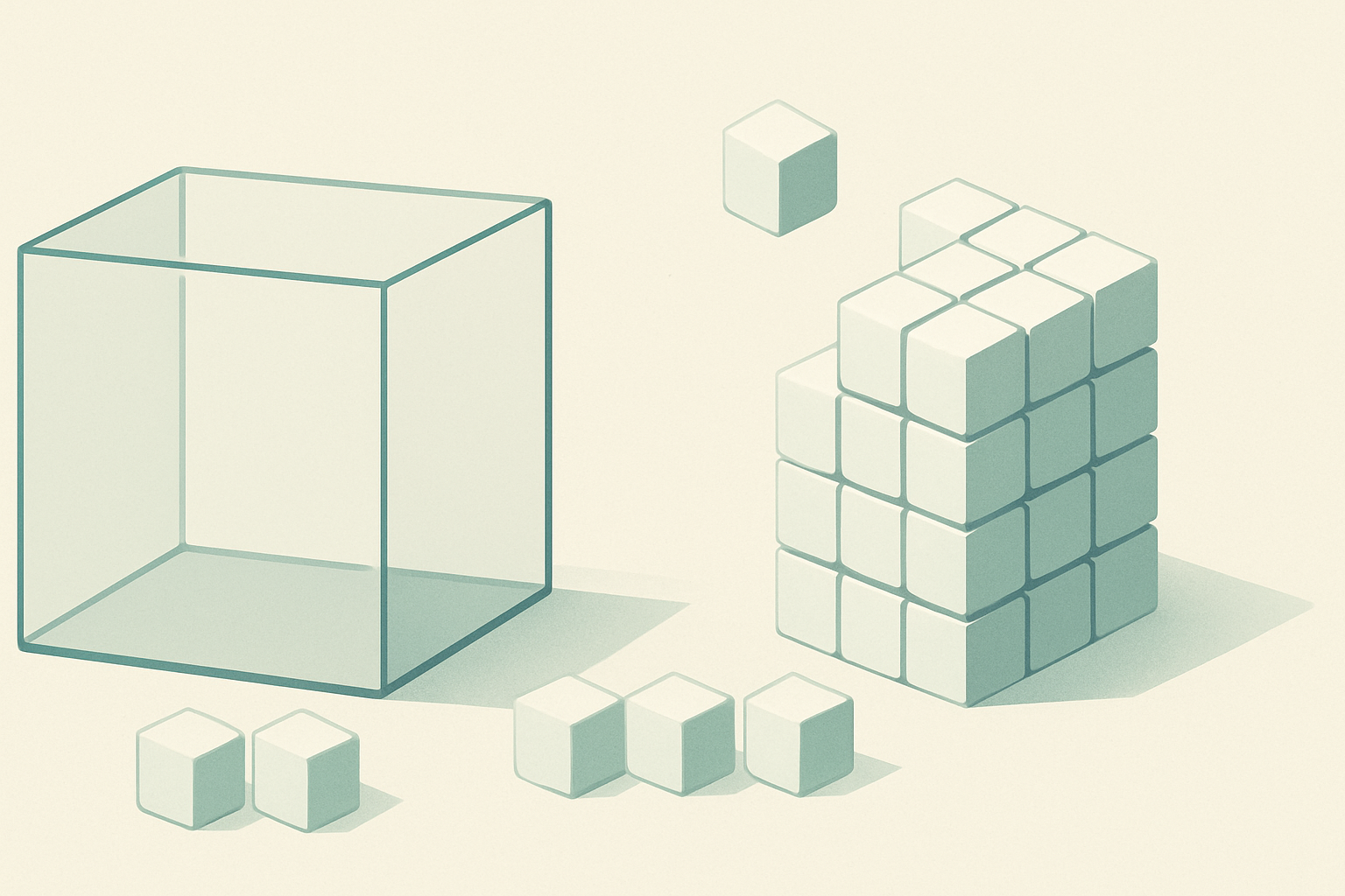 Prism Factory: Finding Volume by Stacking Unit Cubes — illustration