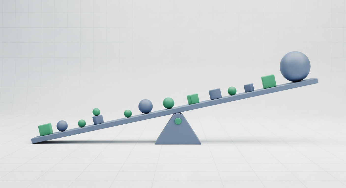 The Data Seesaw: Mean, Median, and Mode — illustration