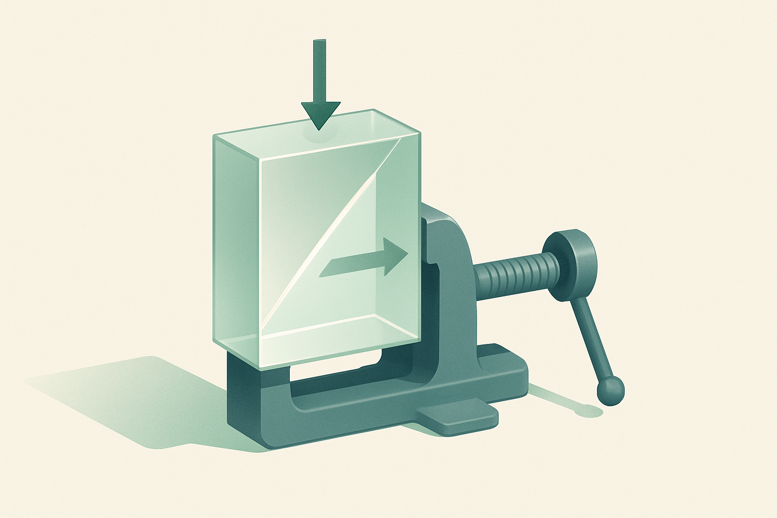 Tensor Stress Block: Force That Depends on Direction — illustration