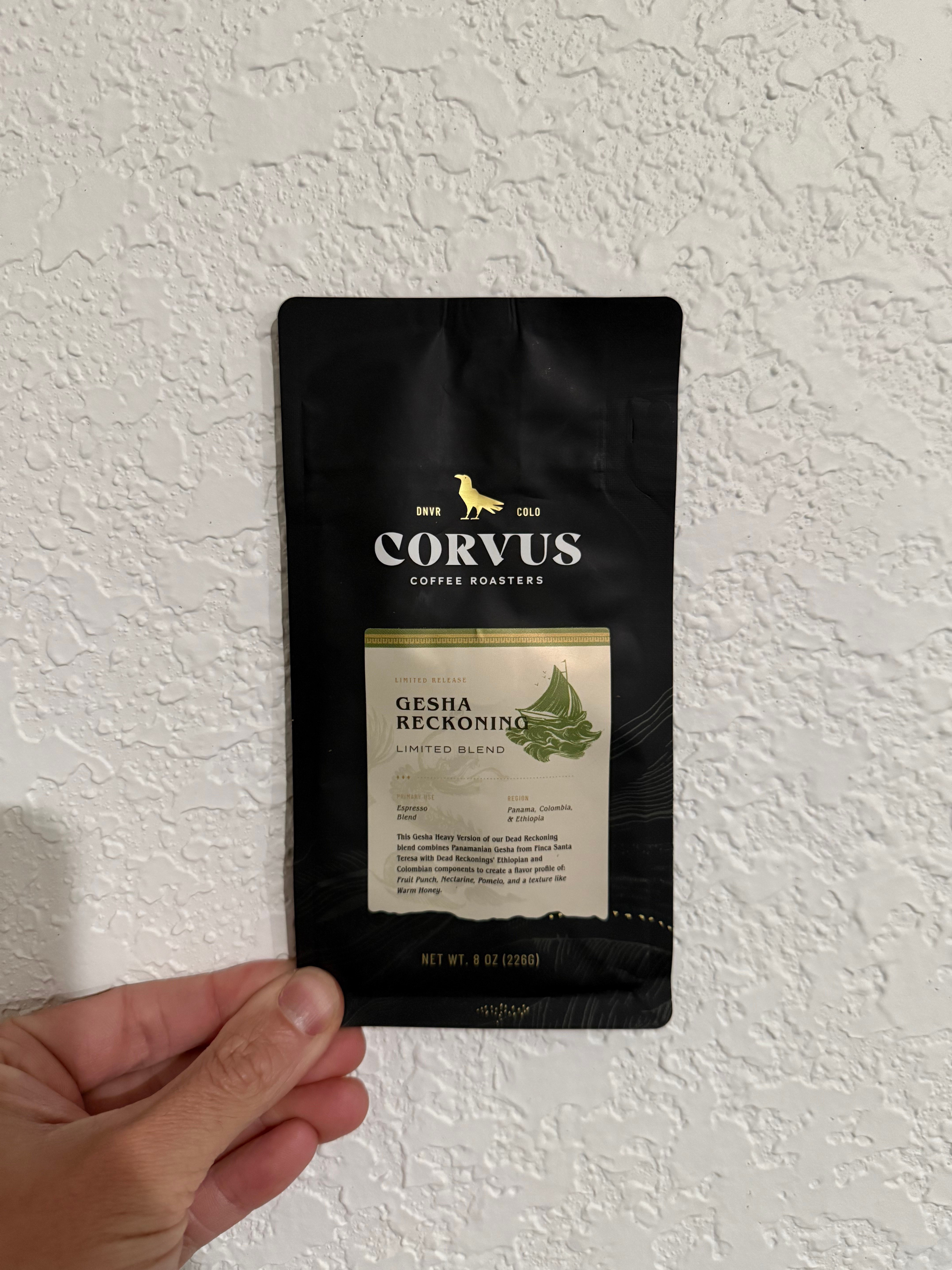 Coffee bag artwork for Gesha Reckoning