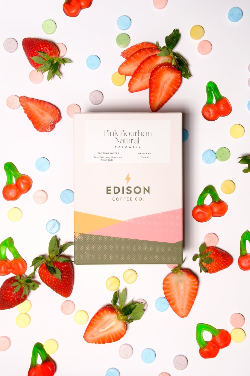 Coffee bag artwork for Pink Bourbon Natural