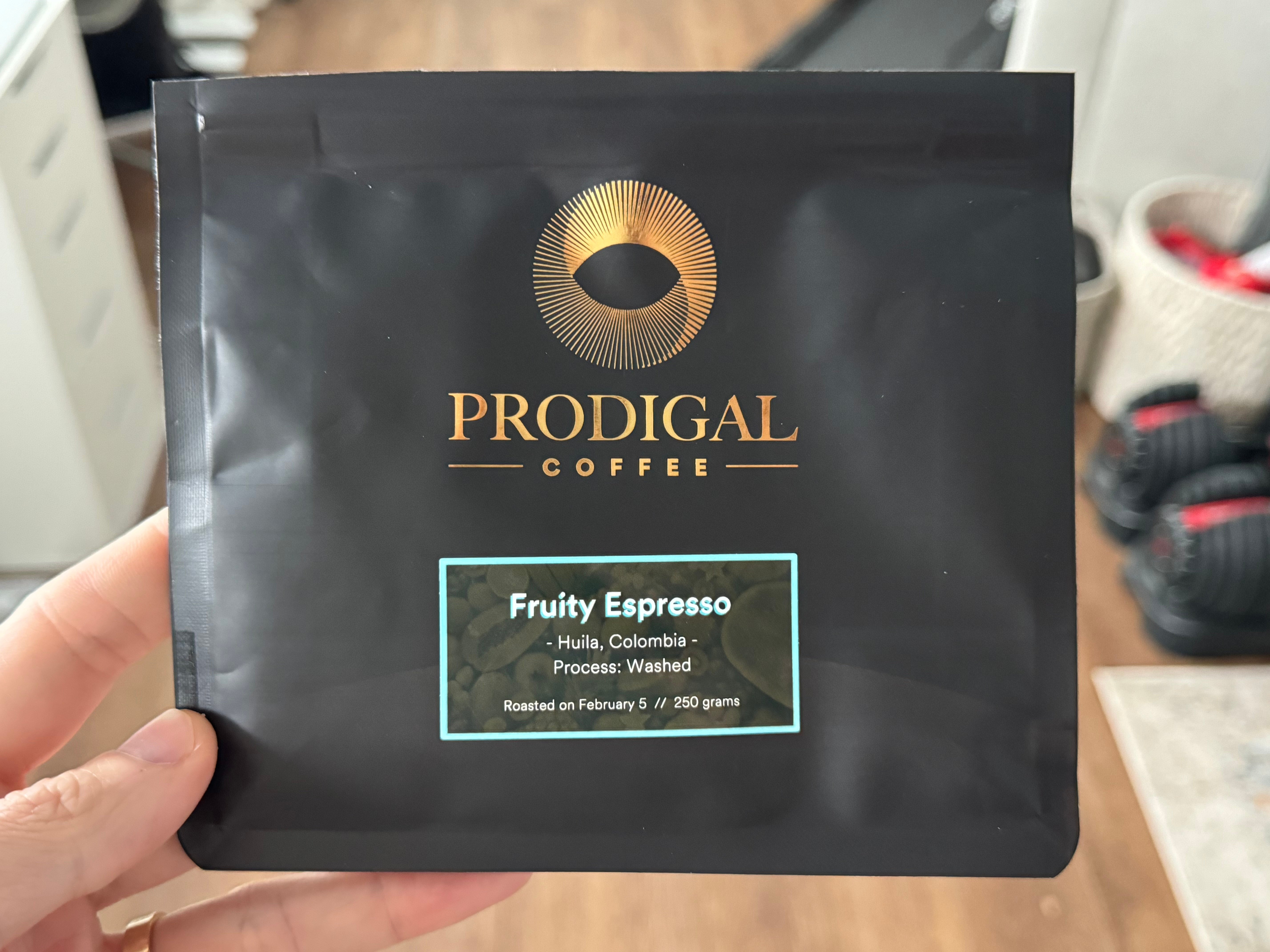 Coffee bag artwork for Fruity Espresso