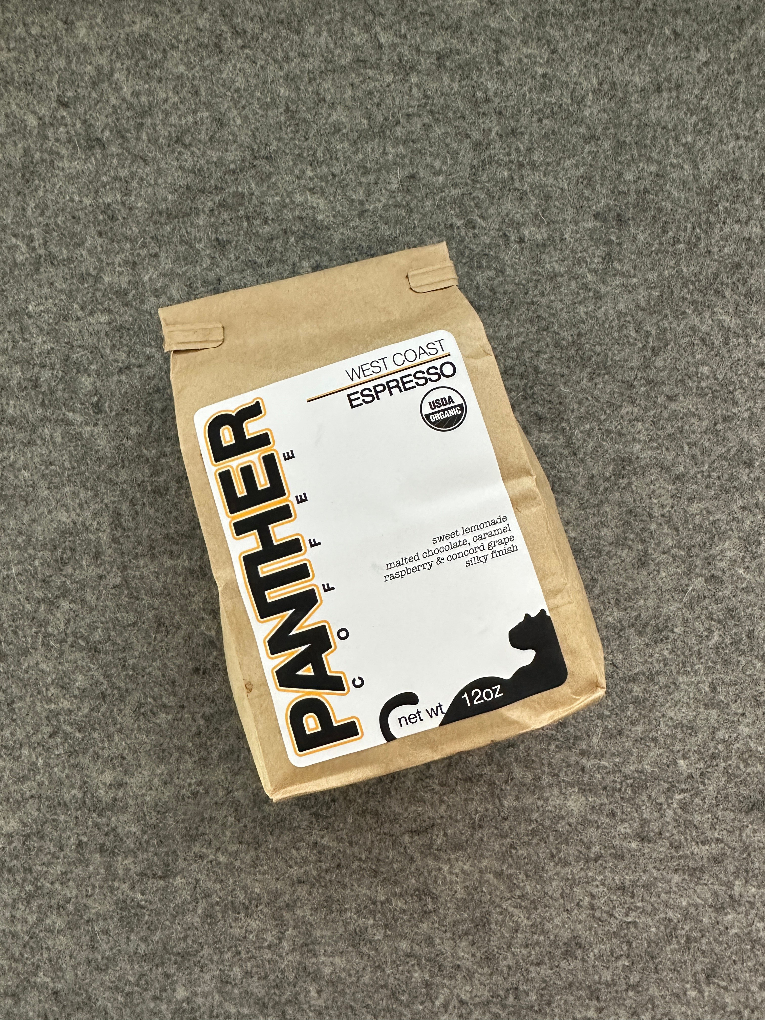 Coffee bag artwork for West Coast Espresso