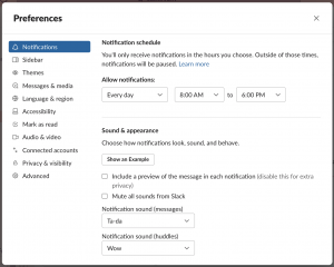 how to set your notification schedule in Slack