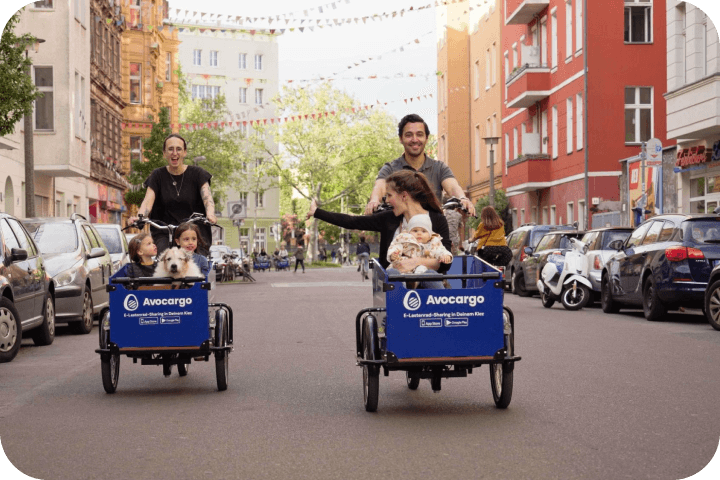 Avocargo customers riding a bike