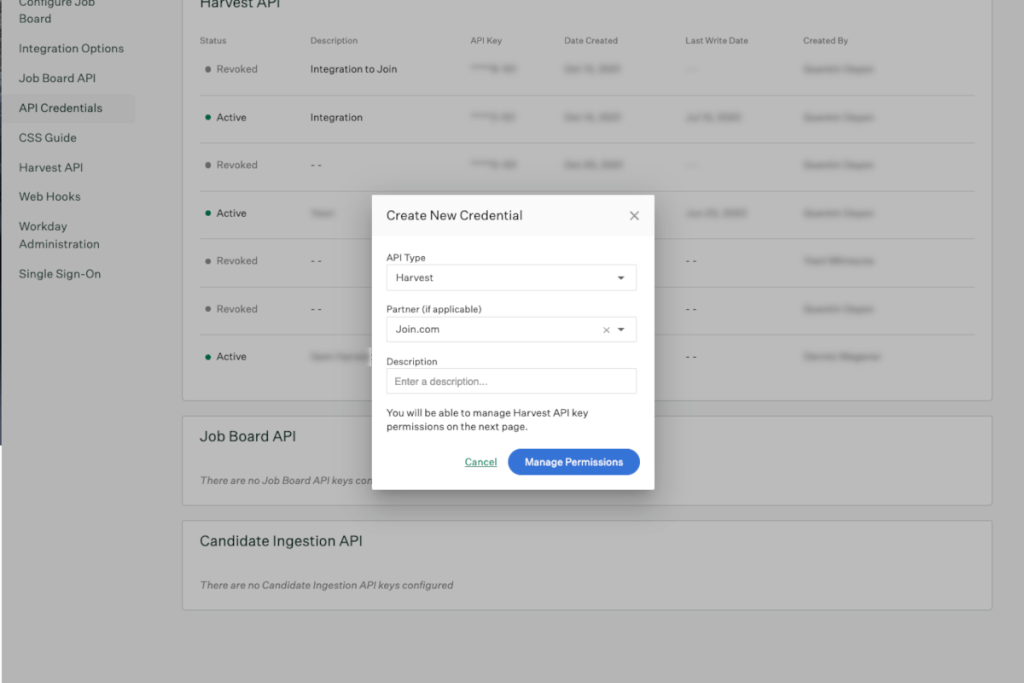 Greenhouse integrieren harvest api fenster