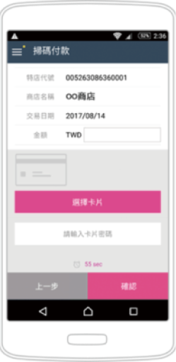 確認交易資料並輸入密碼