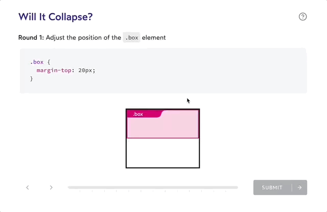 A rectangle is dragged to match a CSS snippet