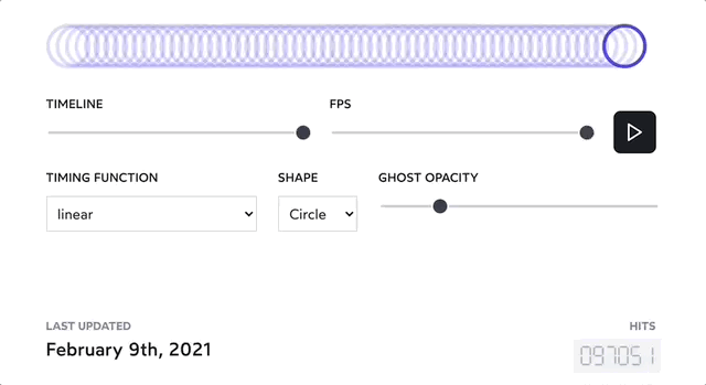 An interactive widget showing different timing curves