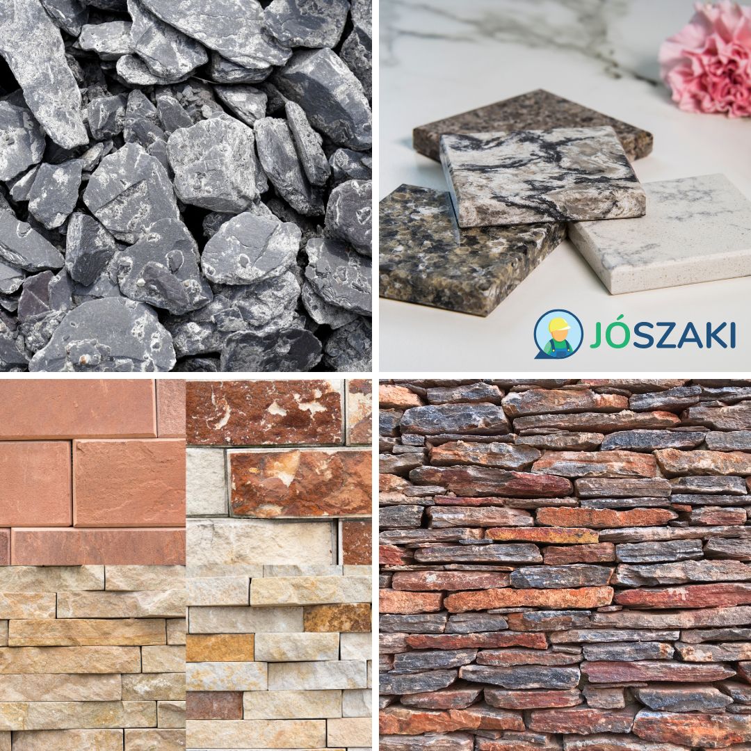 Terméskő burkoláshoz használt főbb kőfajták