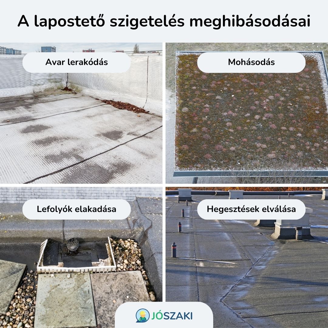 A lapostetők és lapostető szigetelések leggyakoribb meghibásodásai