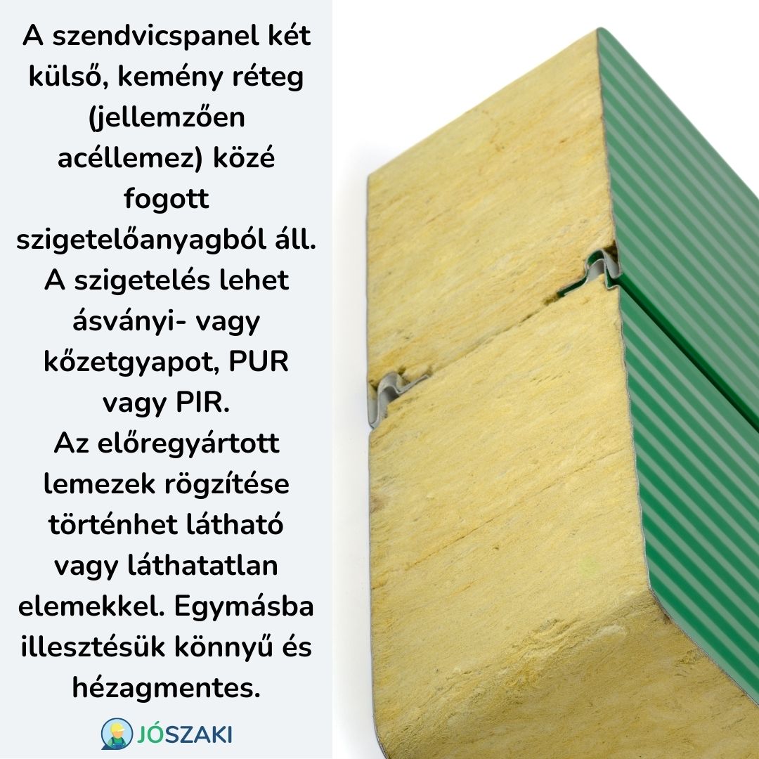 A szendvicspanel rétegei
