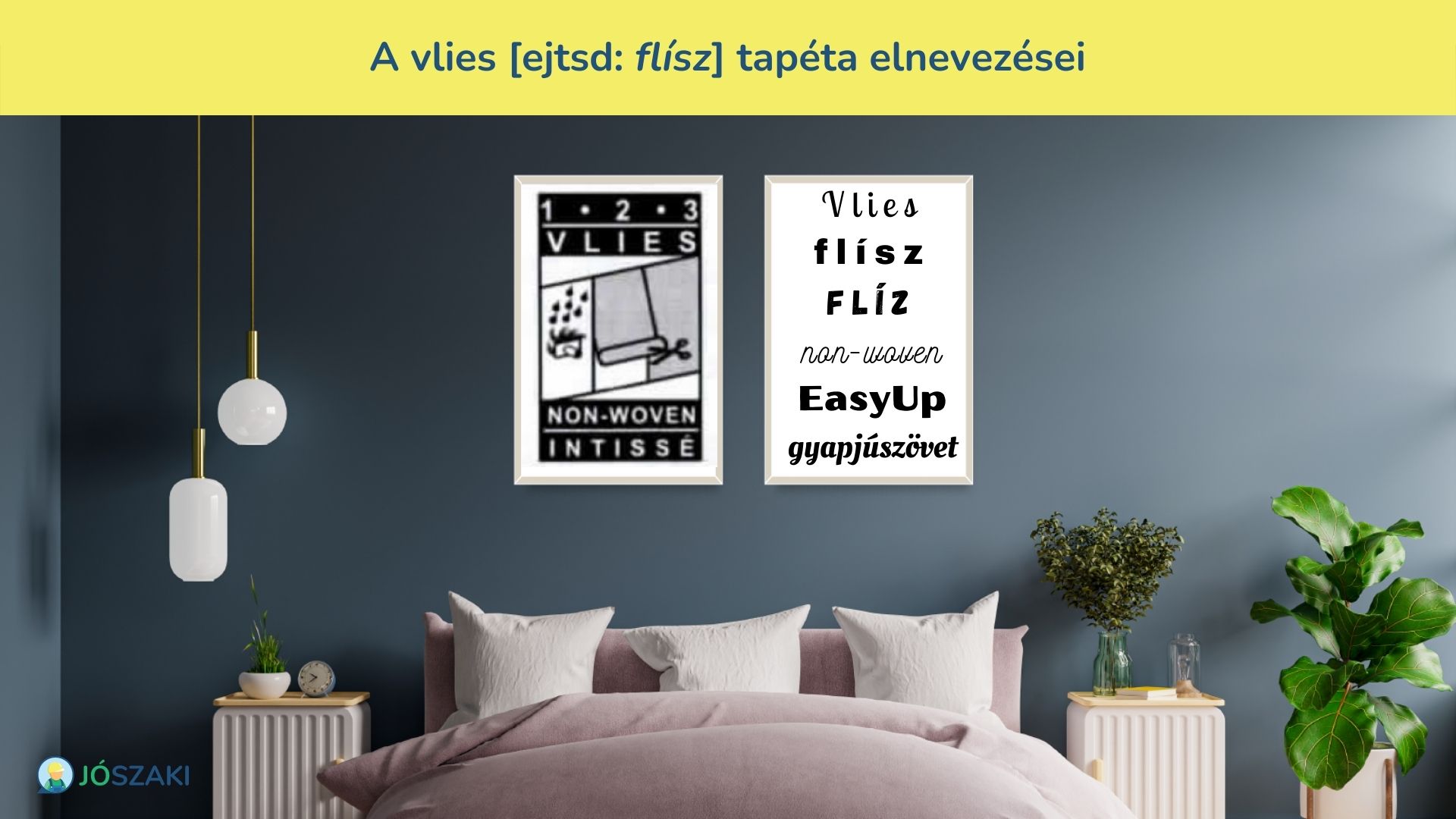 A vlies tapétát más néven: flísz, flíz, EasyUp, non-woven, gyapjúszövet tapétának is nevezik. Ezek a kifejezések mind ugyanazt jelentik.