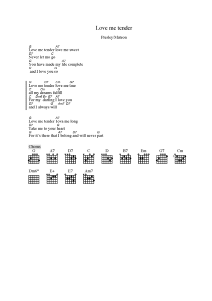 Lyrics and chords (with chord boxes)