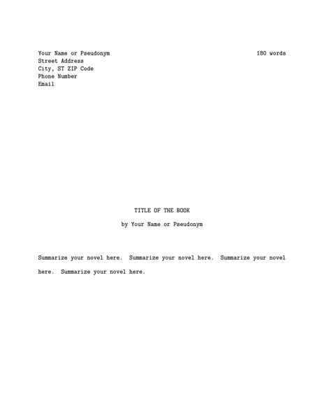 How To Write A Short Story Cover Letter How To Write A Short Story Cover Letter