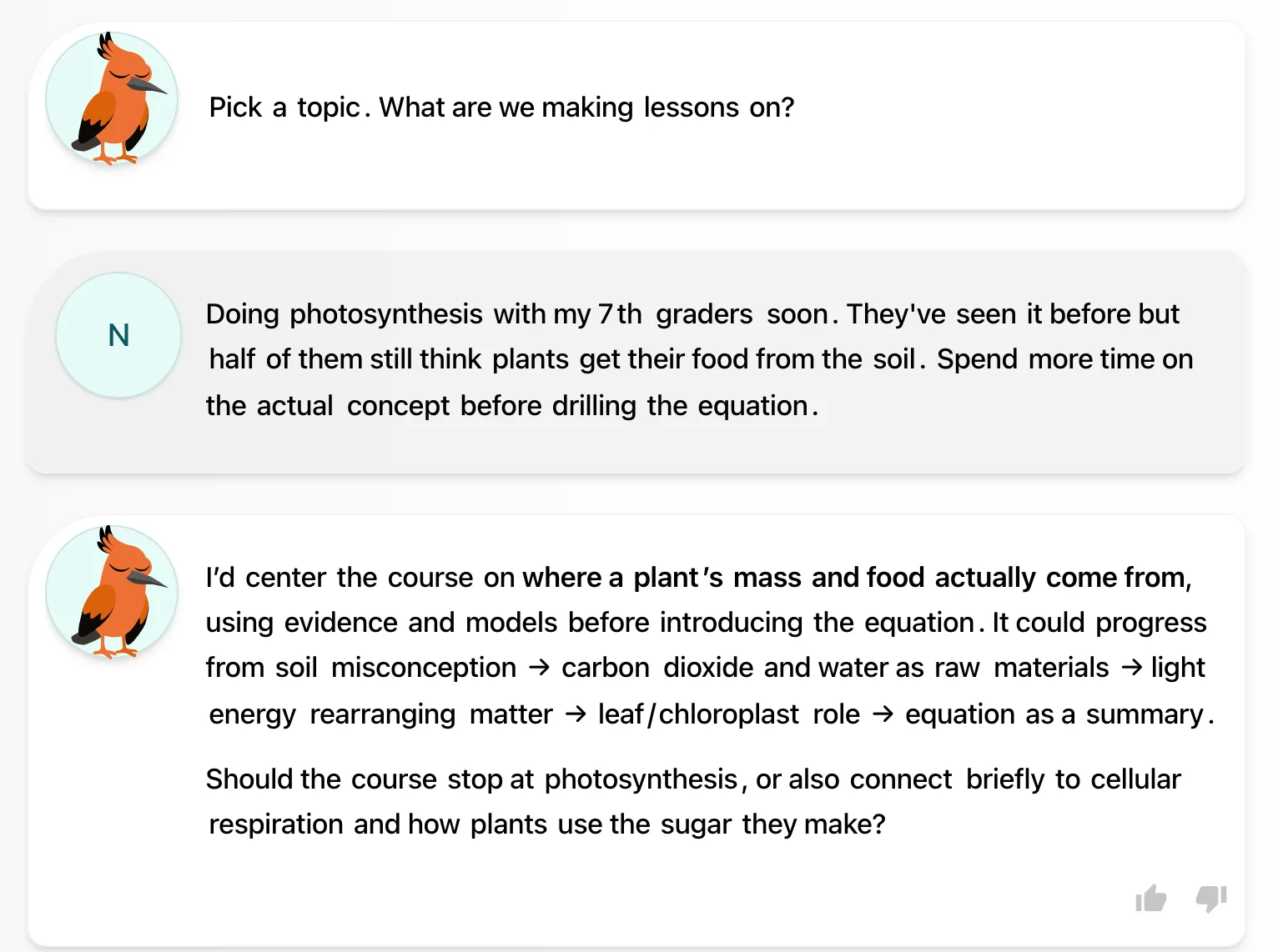 The ask: photosynthesis for 7th graders who still think plants get their food from the soil