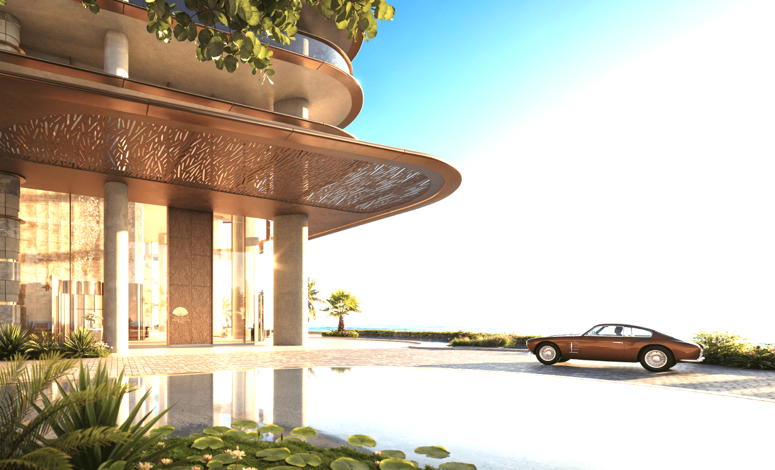 Arrival entrance to The Residences at Mandarin Oriental, Miami