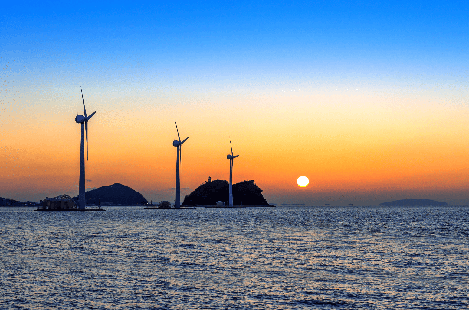 Wind Turbine On Sea