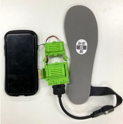 A sensor in a pressure-sensitive insole picks up potential signs of dementia by measuring acceleration and other movements.&nbsp; &nbsp; &nbsp; Source: National Institute of Technology, Ichinoseki College