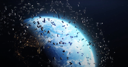 An artist’s impression of space debris surrounding Earth. There are an estimated 100,000 pieces larger than 1mm, and the amount is constantly increasing. &nbsp; &nbsp; Source: FrameStock/Envato