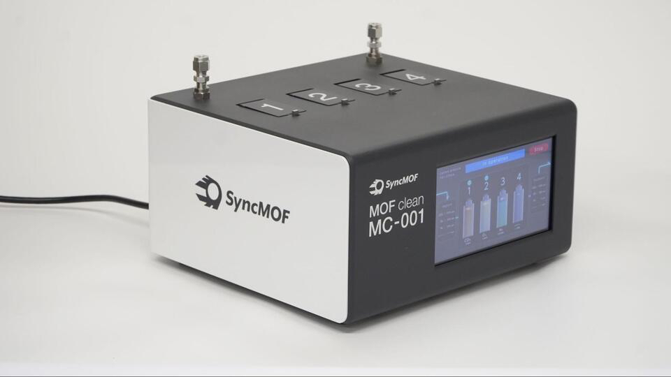 An example in which SyncMOF selects a MOF to capture CO2, synthesizes it, and designs the final equipment&nbsp; &nbsp; &nbsp;Source: SyncMOF