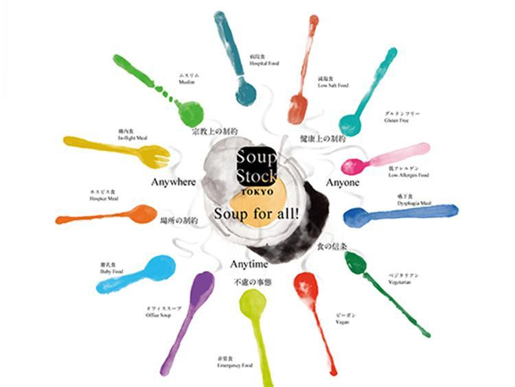 The “Soup for all!”  project is aimed at enhancing food diversity.&nbsp; &nbsp; &nbsp;Source: Soup Stock Tokyo