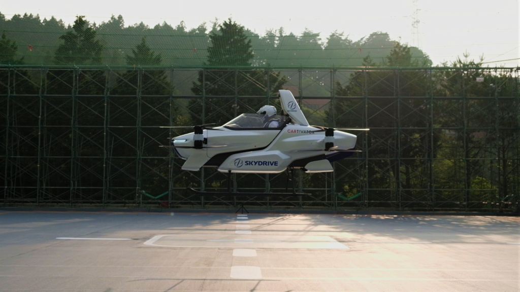 SkyDrive’s single-seater aircraft makes a demonstration flight ①&nbsp; &nbsp; &nbsp;Source: SkyDrive