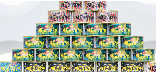 Artworks by Heralbony artists' have been featured on the labeling of the popular canned food brand, Çava. &nbsp; &nbsp;Courtesy of Heralbony