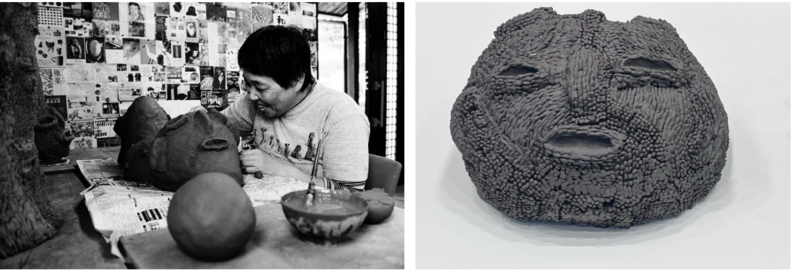 Kazumi Kamae works on one of her sculptures titled “Masato-san and I looking at the ocean”&nbsp; &nbsp; &nbsp;Source: J-STORIES