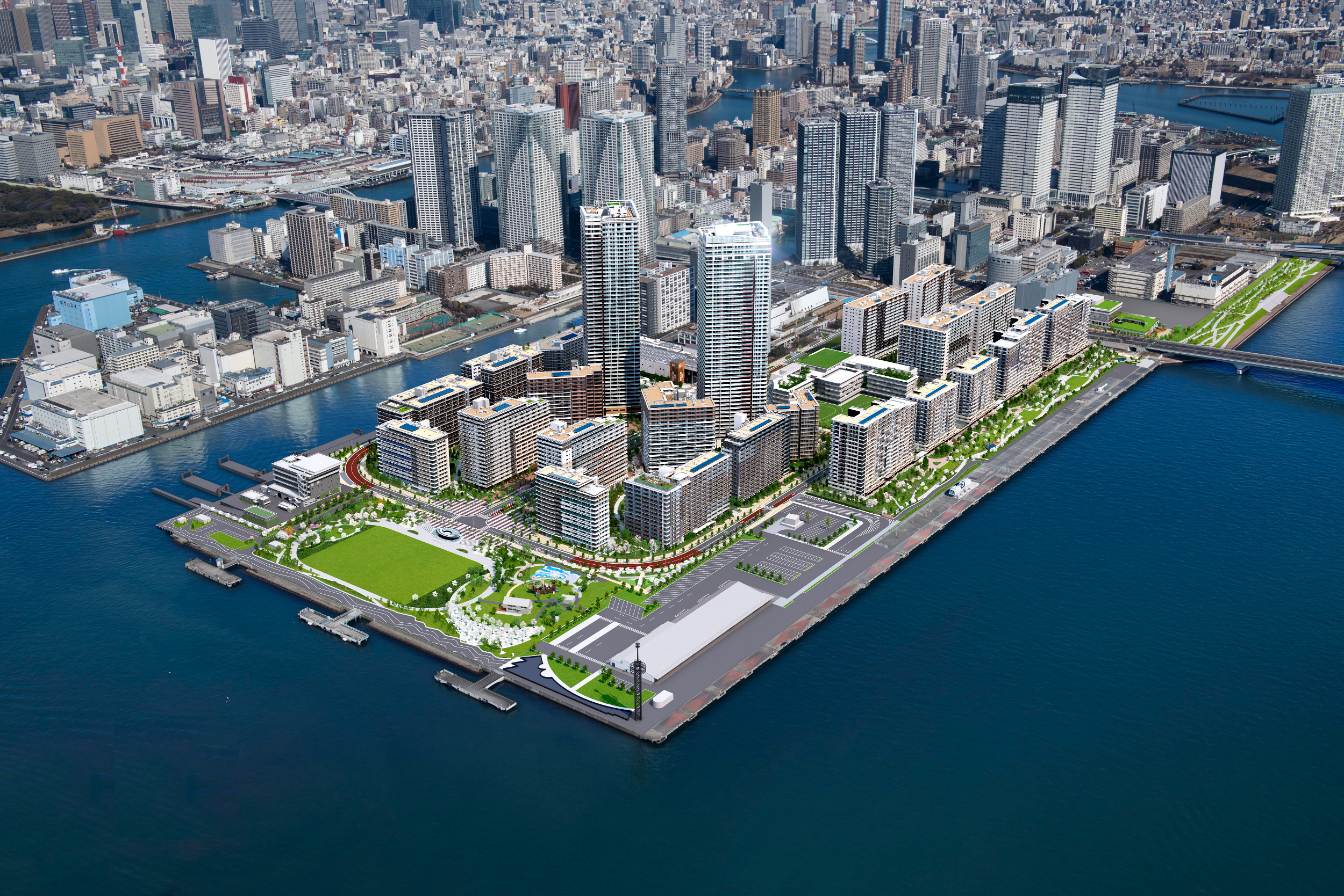 The Harumi district along the Tokyo Bay coast will be reborn as a world-leading hydrogen town by spring 2024 to “show the world a new model for utilizing hydrogen energy.”&nbsp; &nbsp;Source: Tokyo Metropolitan Government