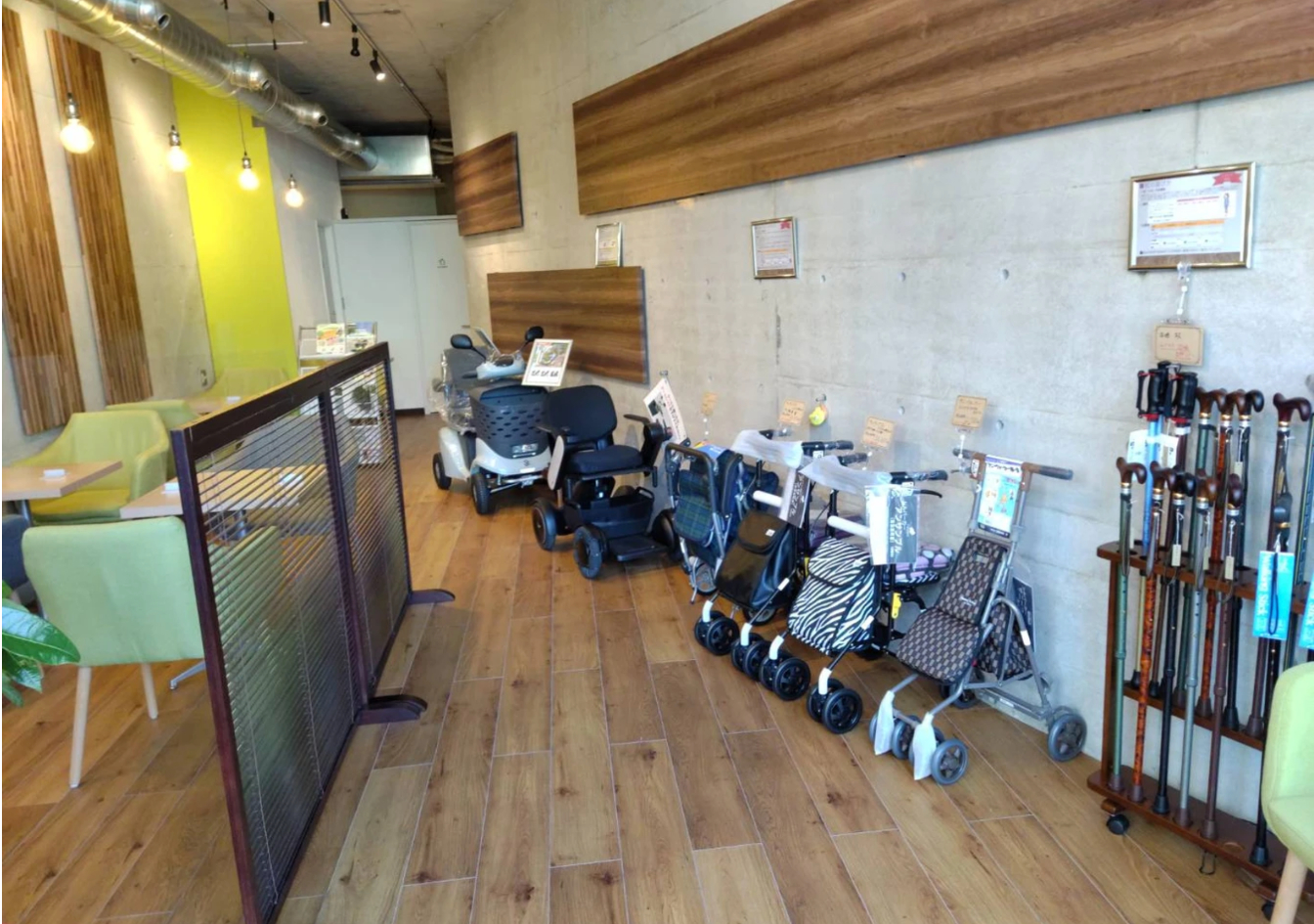 Coffee, tea, or mobility? Tokyo cafe offers welfare equipment for elderly clients