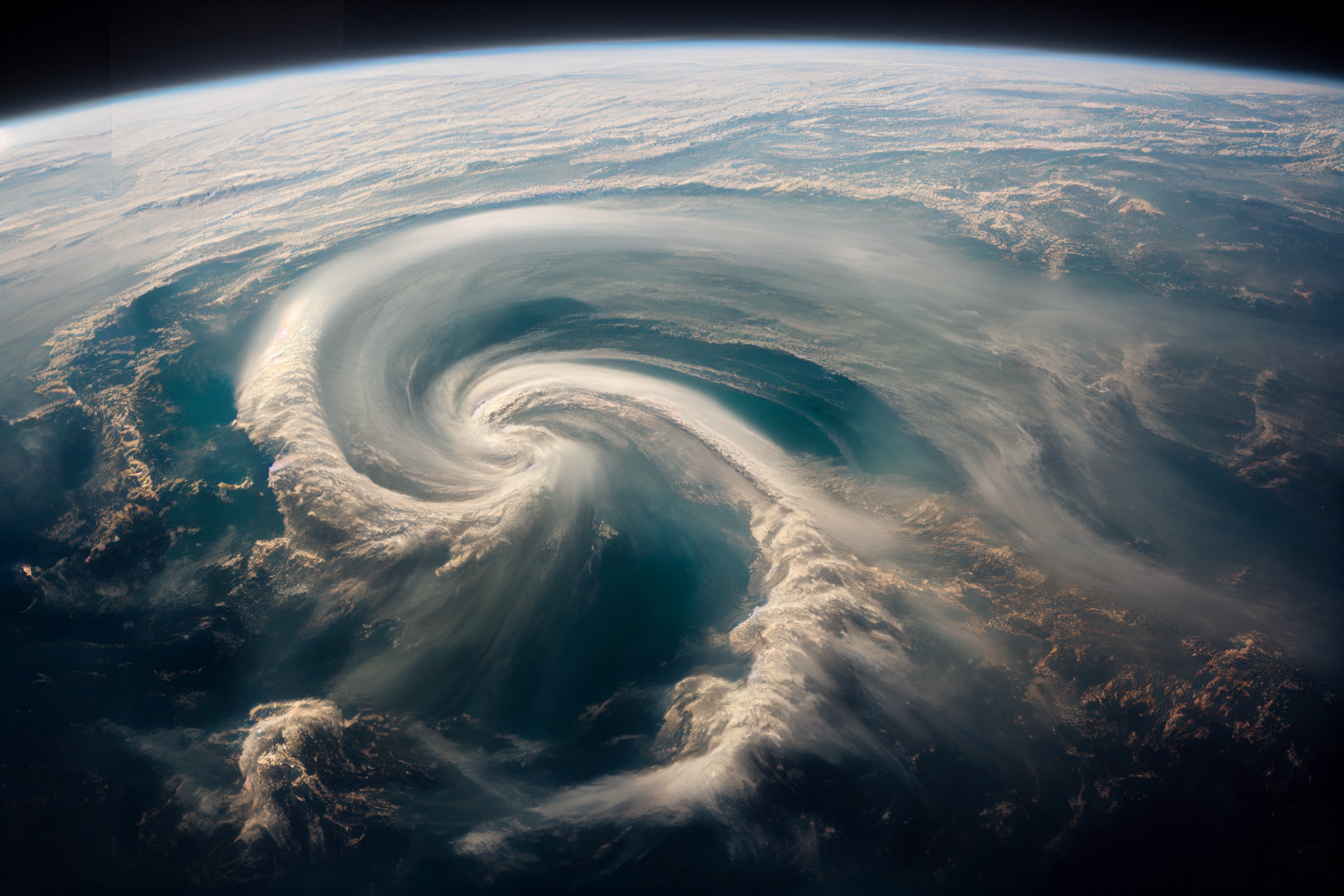 An image of a typhoon from above.&nbsp; &nbsp; &nbsp; Source: Envato