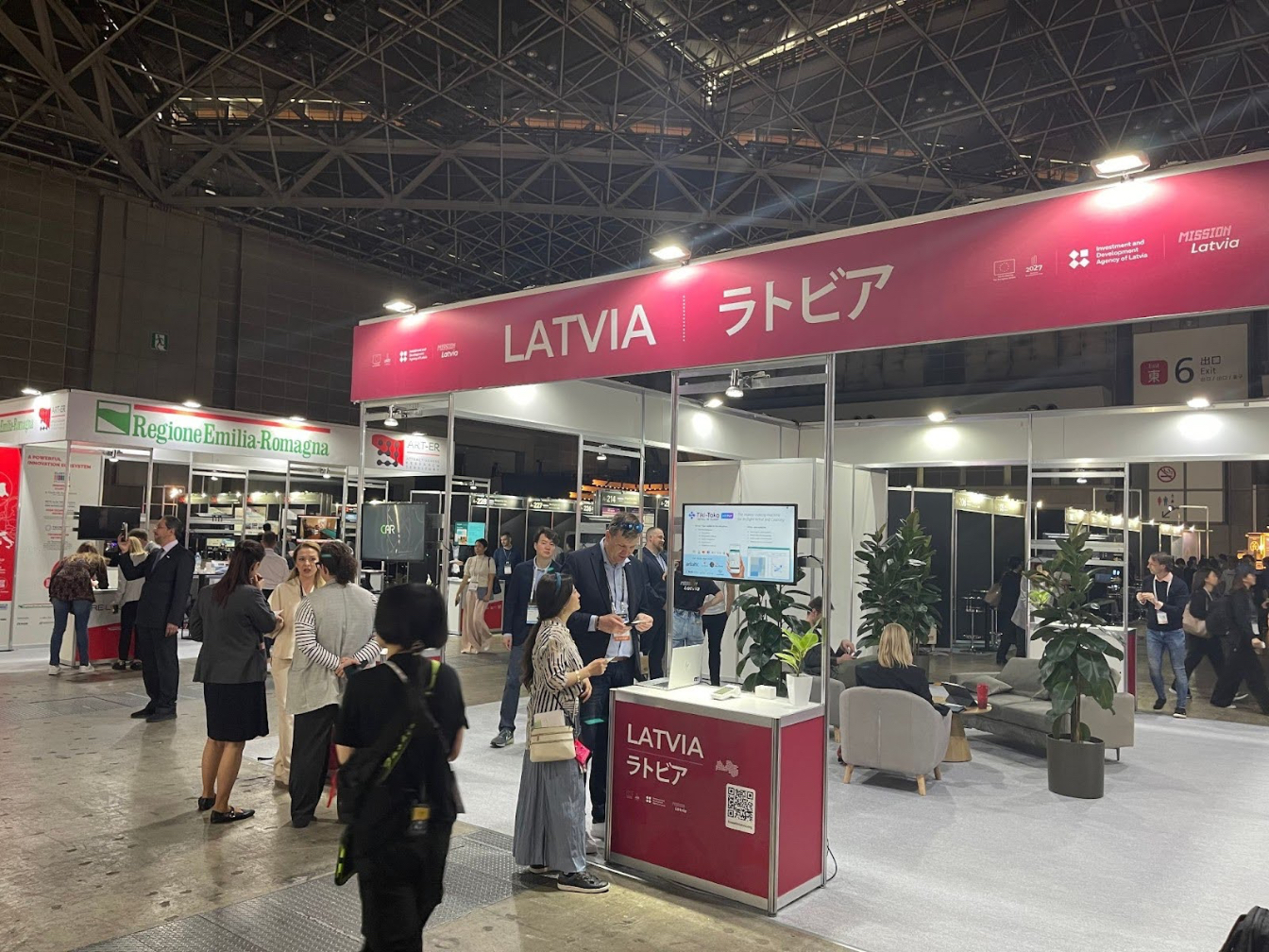 Many European countries are also exhibiting. In the foreground is Latvia, and Romania is in the back left