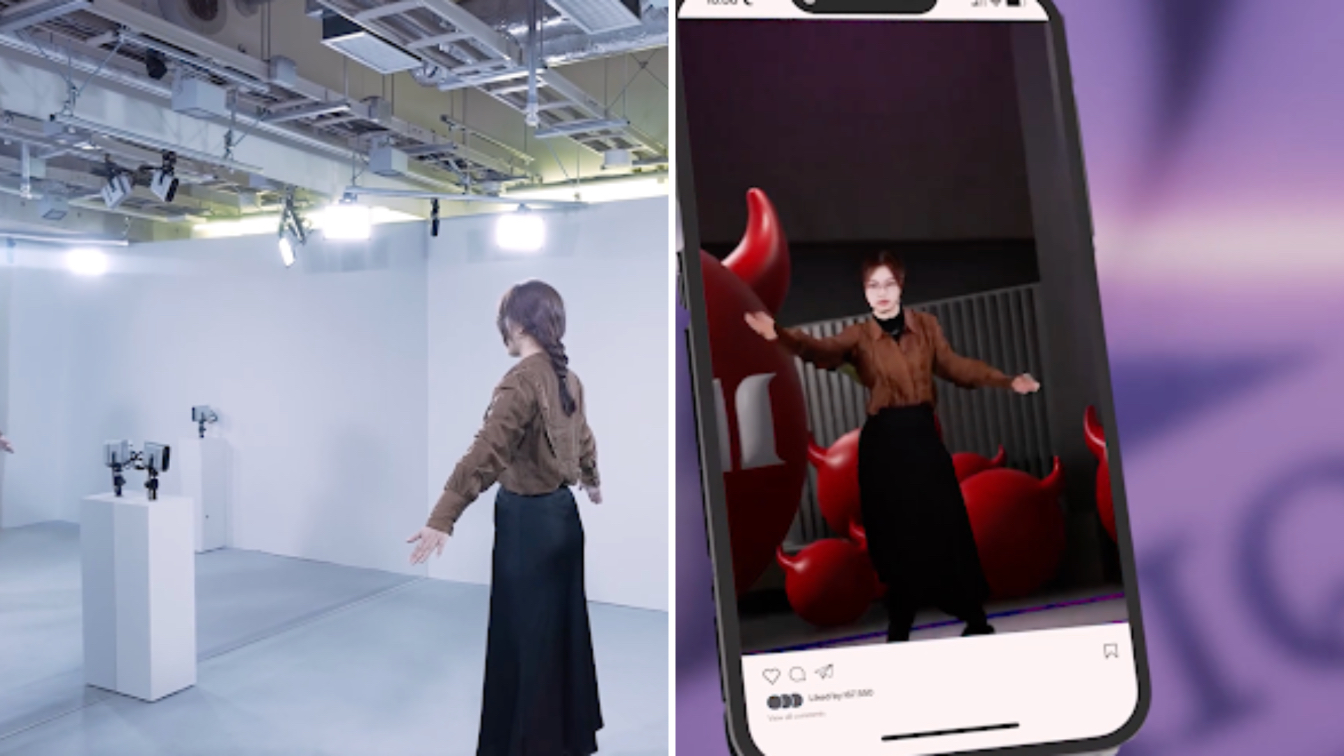 来場者は自身のデジタルキャラクターを生成し、そのキャラクターを使ったダンスアニメーションを楽しめる<br>