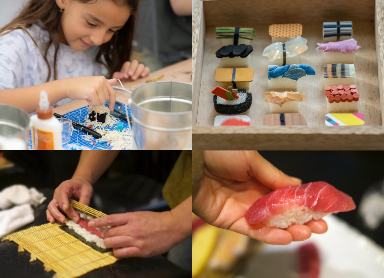 Enjoying a hands-on sushi-making experience Photo courtesy of Tokyo Tokyo Delicious Museum